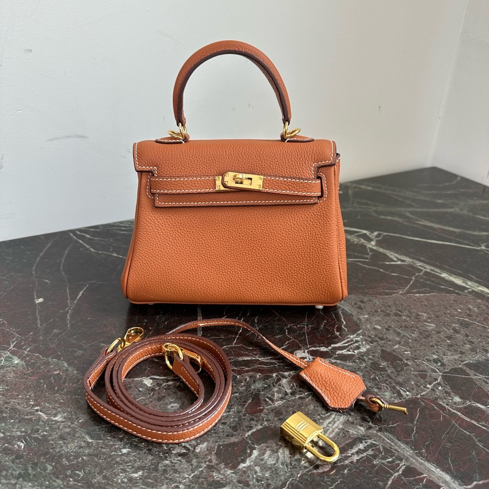Classic Mini Leather Hangbag Gold Lock
